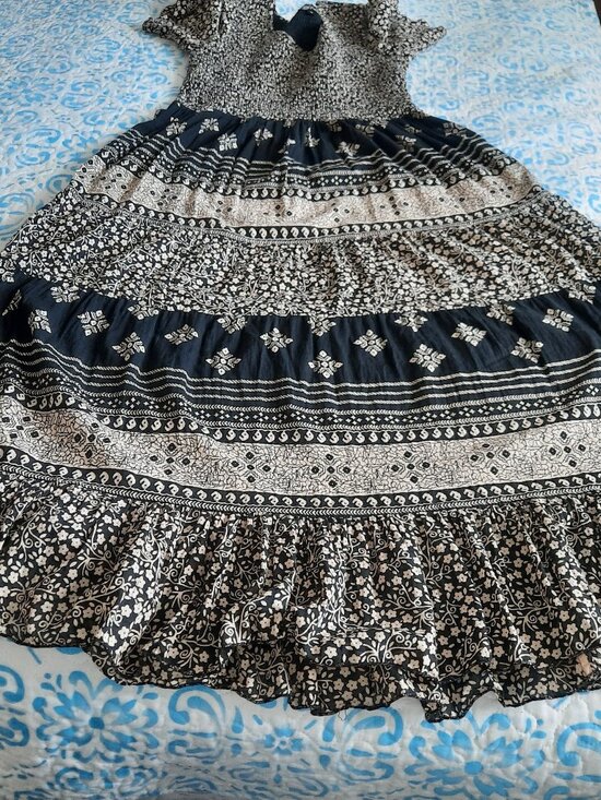 Papa Black/Cream Maxi Dress, Size M - Picture 3 of 4